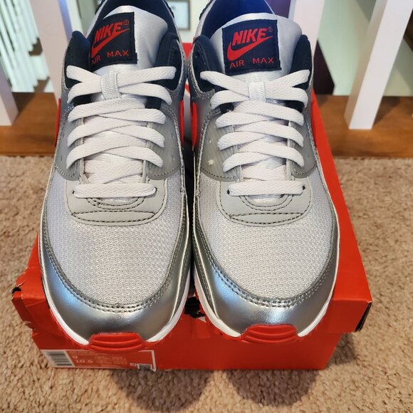 DS Nike Air Max 90 Mens running shoe sz 9 Photon Dust/university red silver main image 8